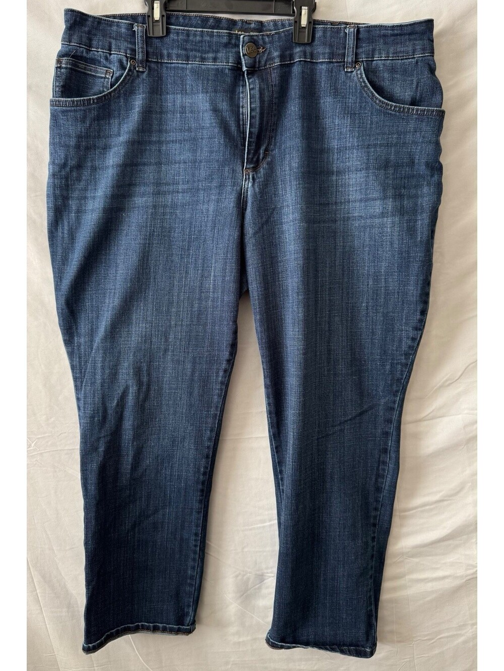 Lee Jeans 22W Relaxed Fit Straight Leg Mid Rise Plus Blue Stretch Medium